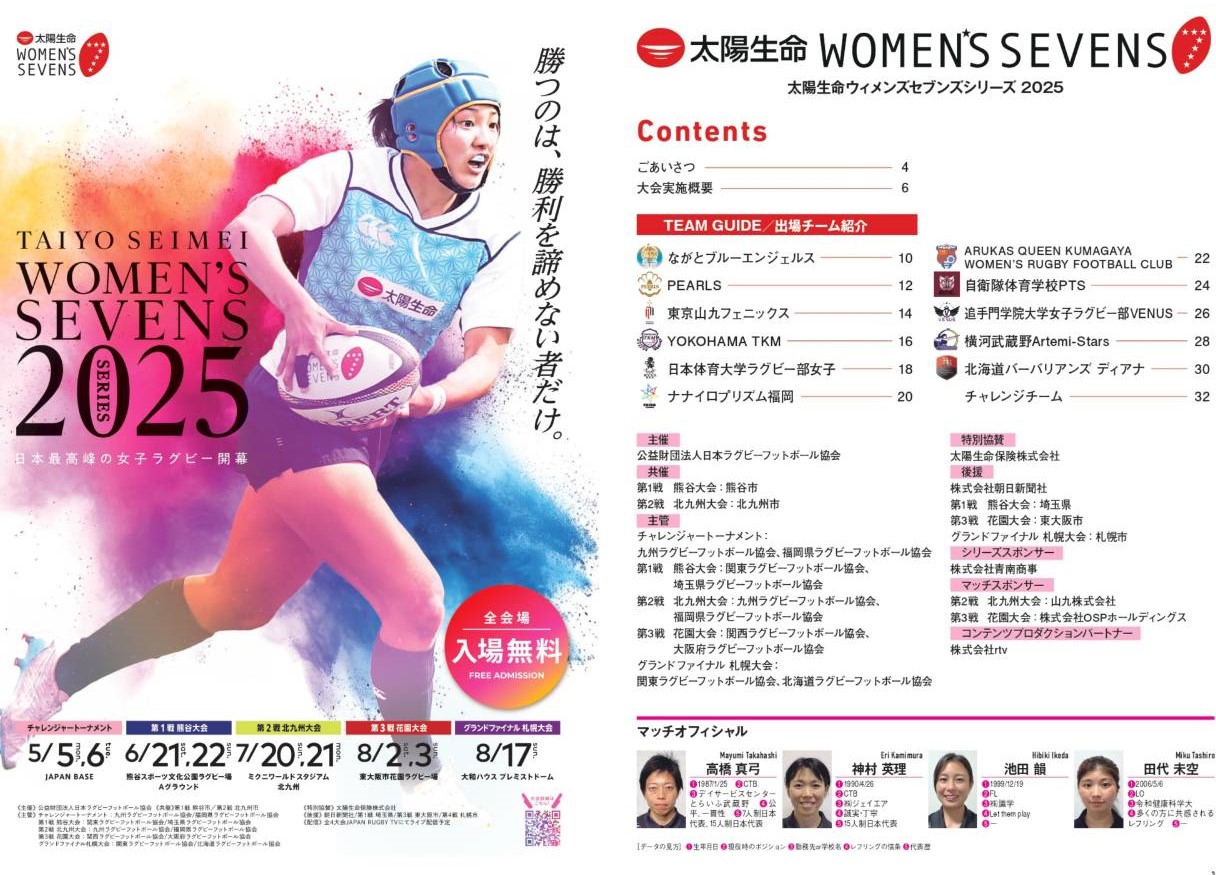 太陽生命ウィメンズセブンズシリーズ2025 第1戦 熊谷大会 当日情報