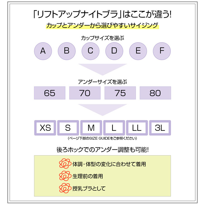 ホック付リフトアップナイトブラ