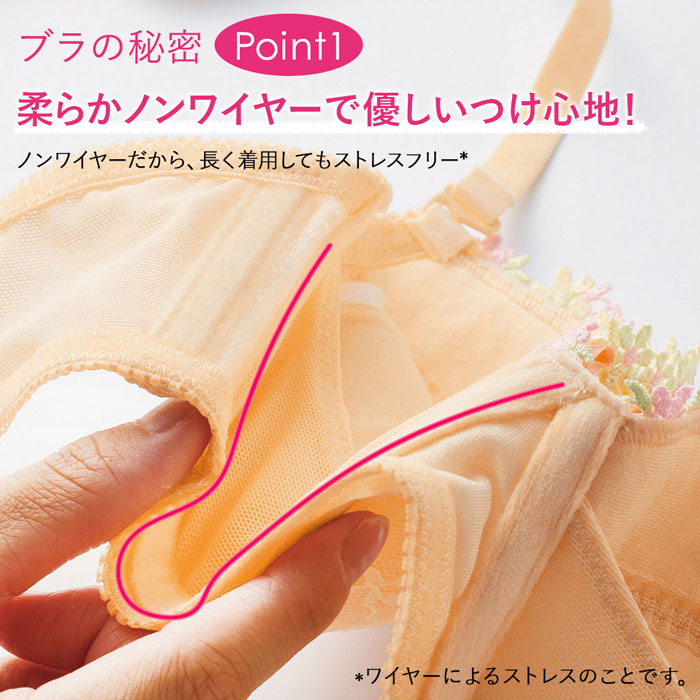 ぷるるん谷間のノンワイヤーブラ&ショーツセット