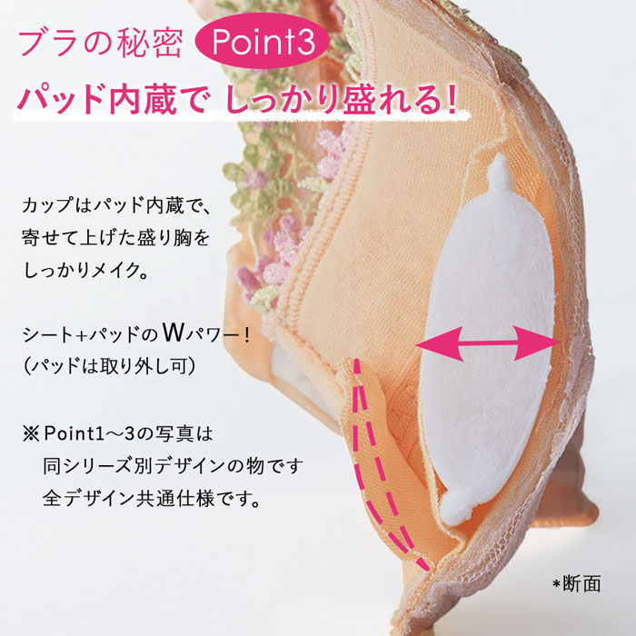 ぷるるん谷間のノンワイヤーブラ&ショーツセット