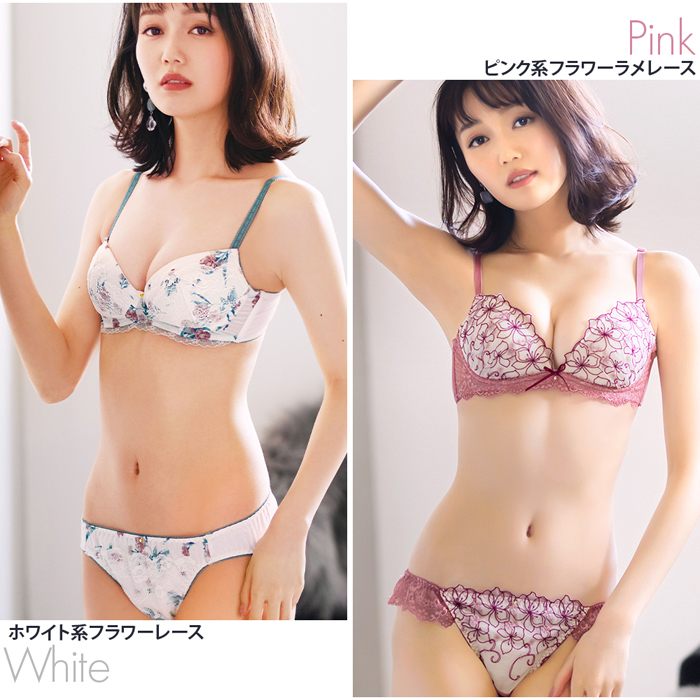 ぷるるん谷間のノンワイヤーブラ&ショーツセット