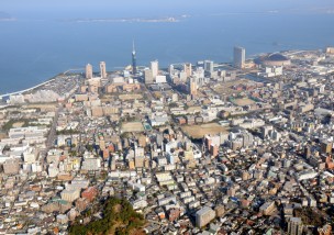 福岡市の航空写真