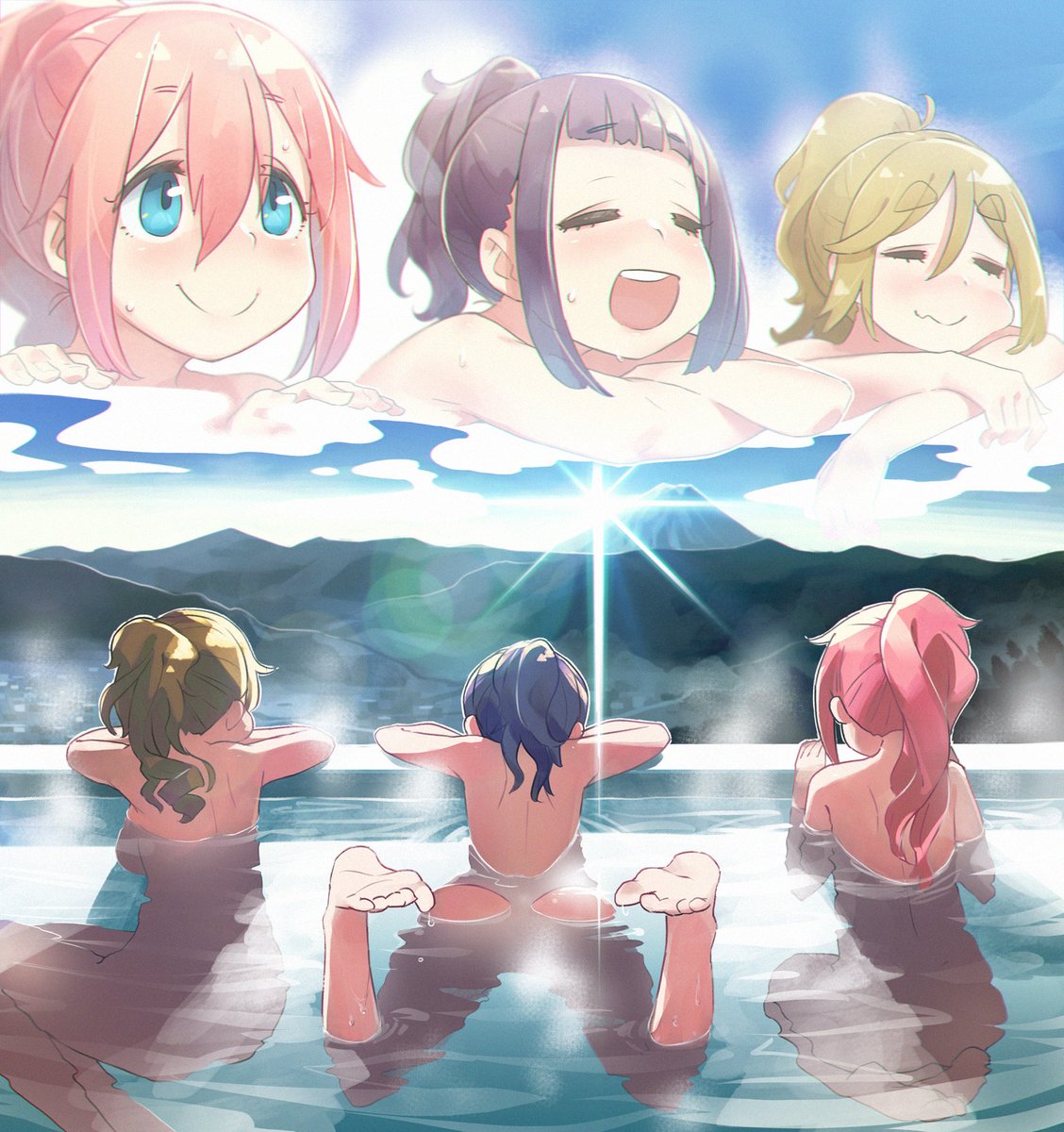 個性が出る温泉の浸かり方  #ゆるキャンΔ 
