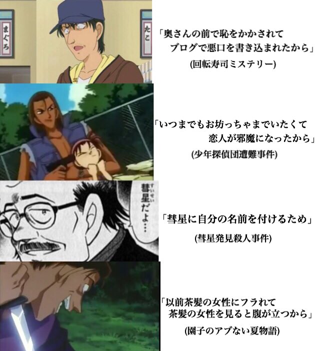 コナン犯人の動機が酷すぎる 