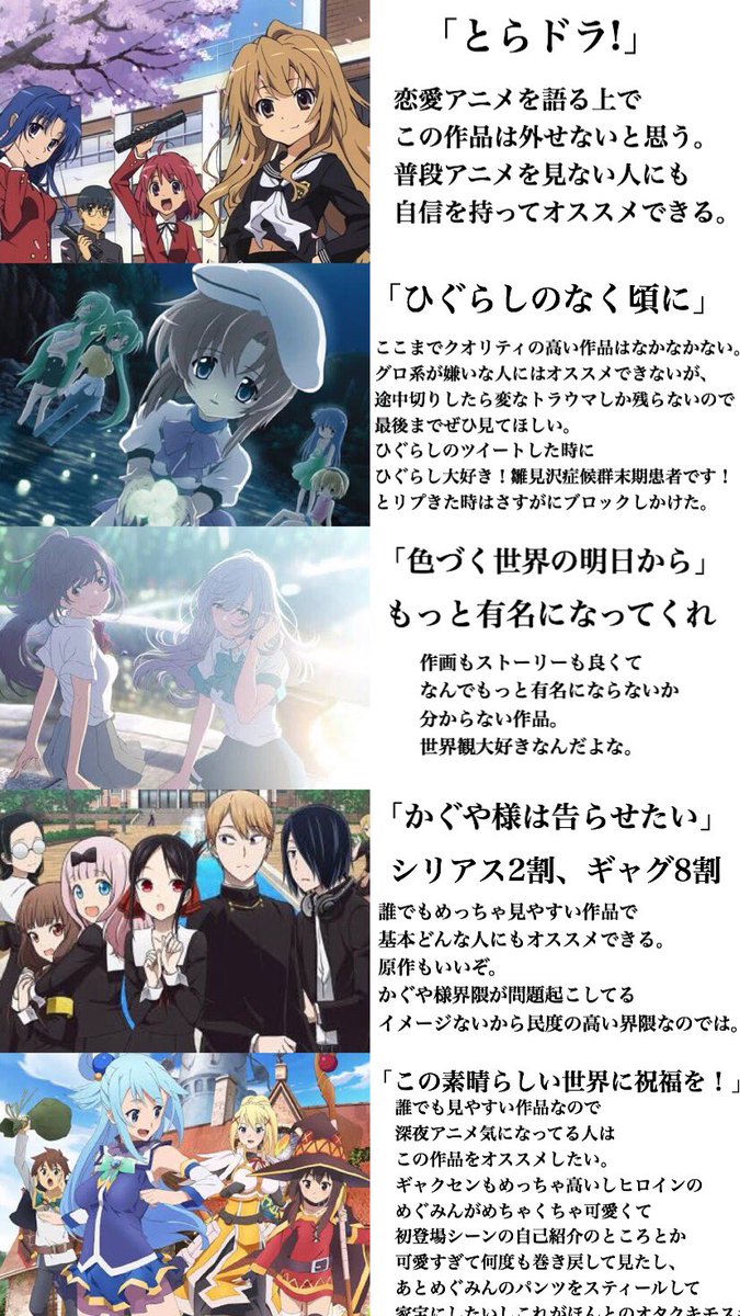 友達に「アマプラで観れるオススメアニメ教えて」と言われたのでまとめてみました 