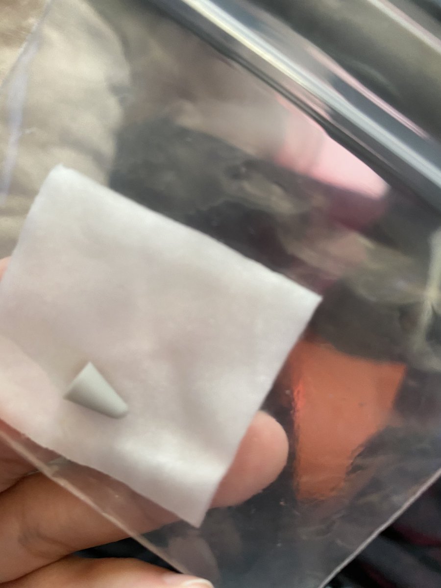 左耳の調子が前から悪かったのと、中耳炎疑惑でたから耳鼻科いったら左耳にアップルペンシルのペン先のカバー詰まってて草 