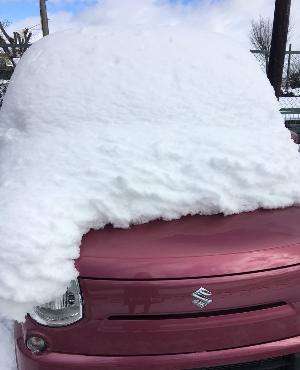 オギャャァァァァ😭😭😭😭😭😭😭😭😭😭（雪かきできるもの積んでなかったので車にあったエクスカリバーで雪かきしてる） 