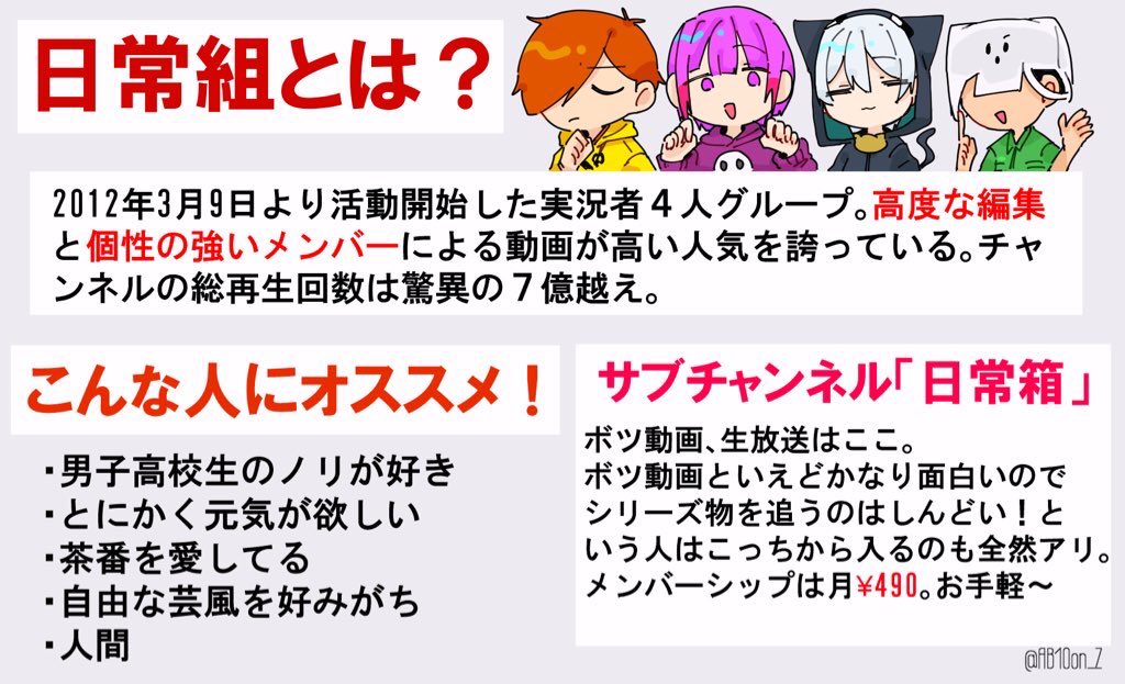 急な長期休みで何もすることが無い人も日常組の動画を見てくれ…