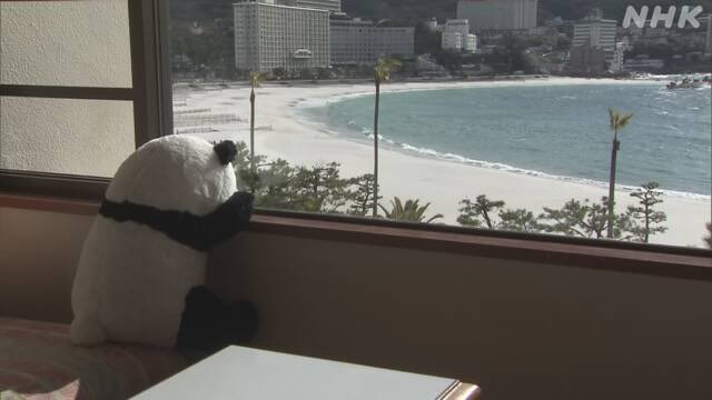 「お客さん、来ないなぁ…」って感じのパンダ、切ない