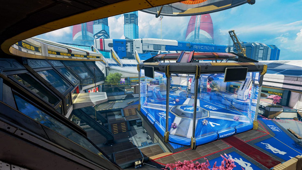 オリンパスに追加されるパスファインダーのテーマエリアではボクシングリングに入ると『拳のみ』で戦う特殊ルールが適用されます👊 <ルール> ・武器とアビリティが使用出来なくなる ・リングに張られたバリアは外からの攻撃を完全防御 ・敵を倒す方法は己の拳のみ #Apex #エーペックスレジェンズ