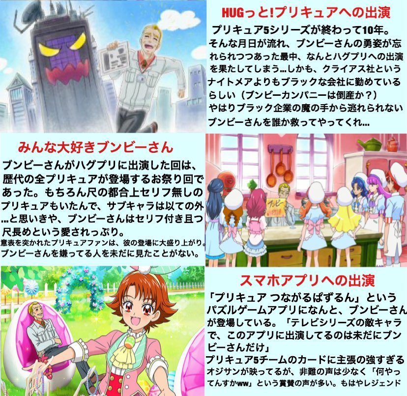 プリキュア映画の前売券特典にブンビーさんが登場するので、ブンビーさんの紹介プレゼン