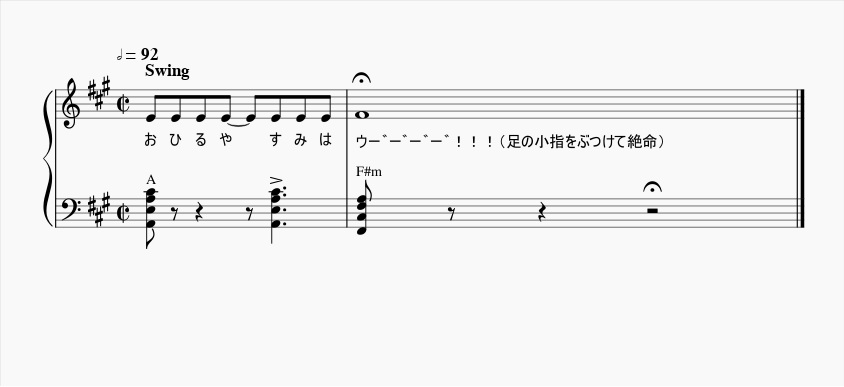 今日の昼休みに気分が良かったので歌いながら部屋の中を歩いていた時の話です 