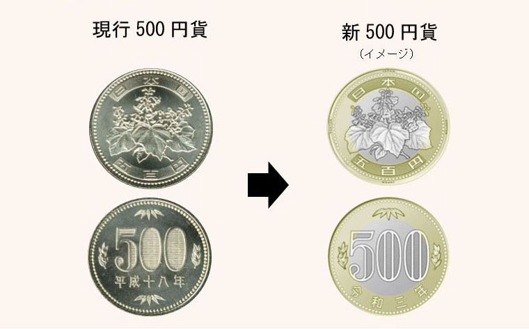 【500円貨の改鋳】 来年度(2021年度)上期を目途に新しい500円貨が発行される予定です