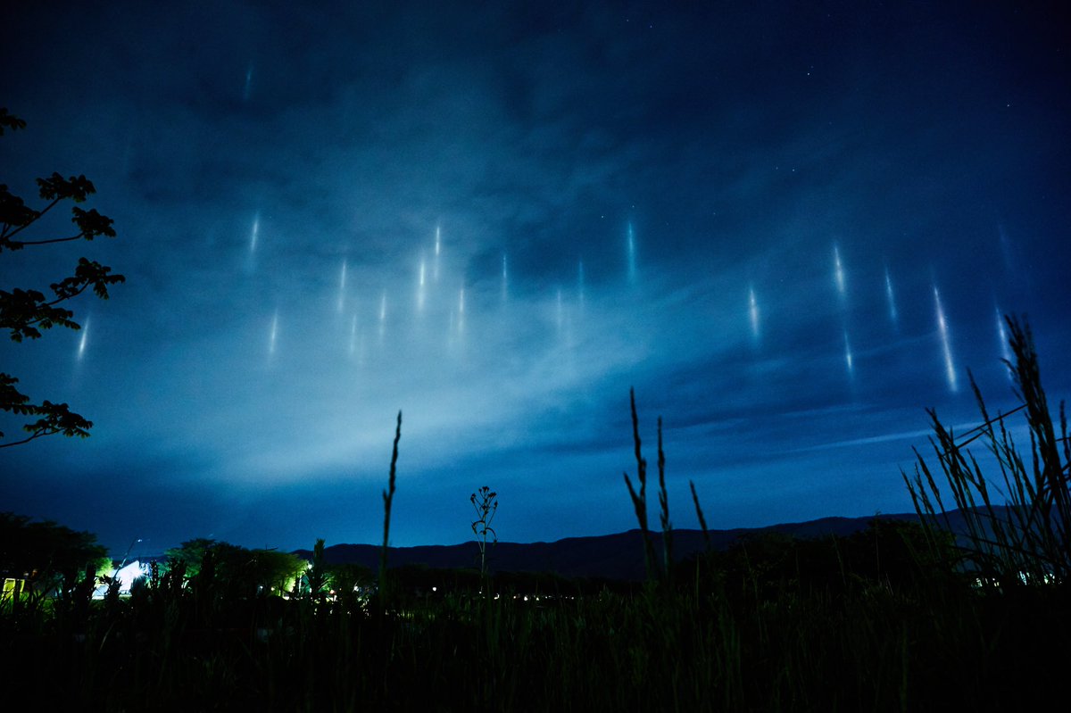 漁火光柱(いさりびこうちゅう)  滅多に観測できない気象現象を観ることができました