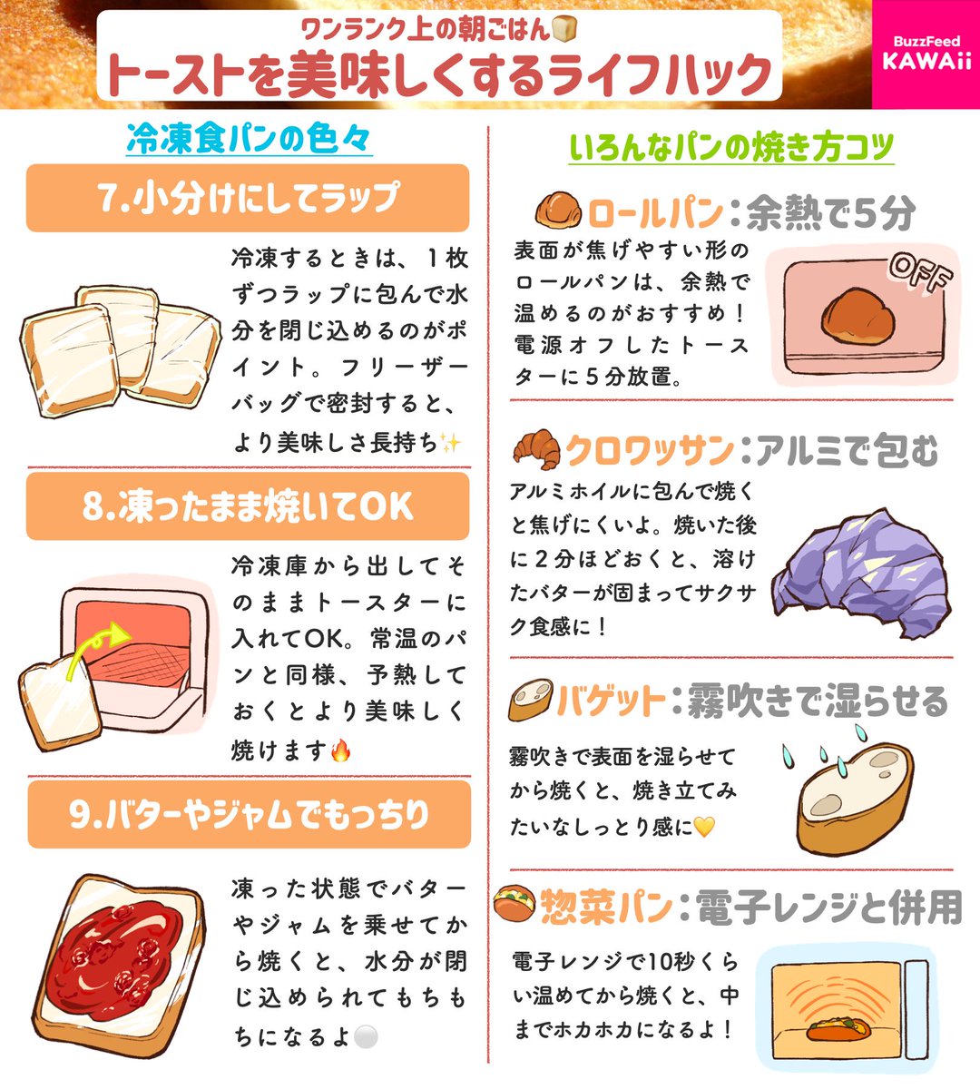   トースターで食パンを焼くときの小技をまとめました🍞 