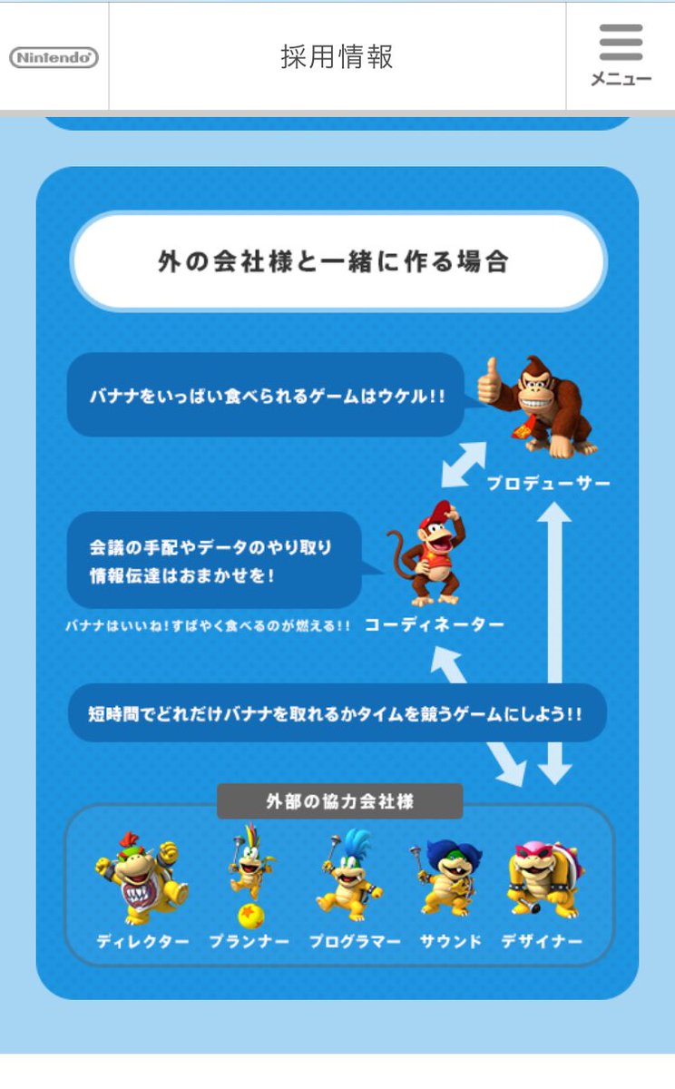 任天堂の社員募集のページの説明部分がたのしい