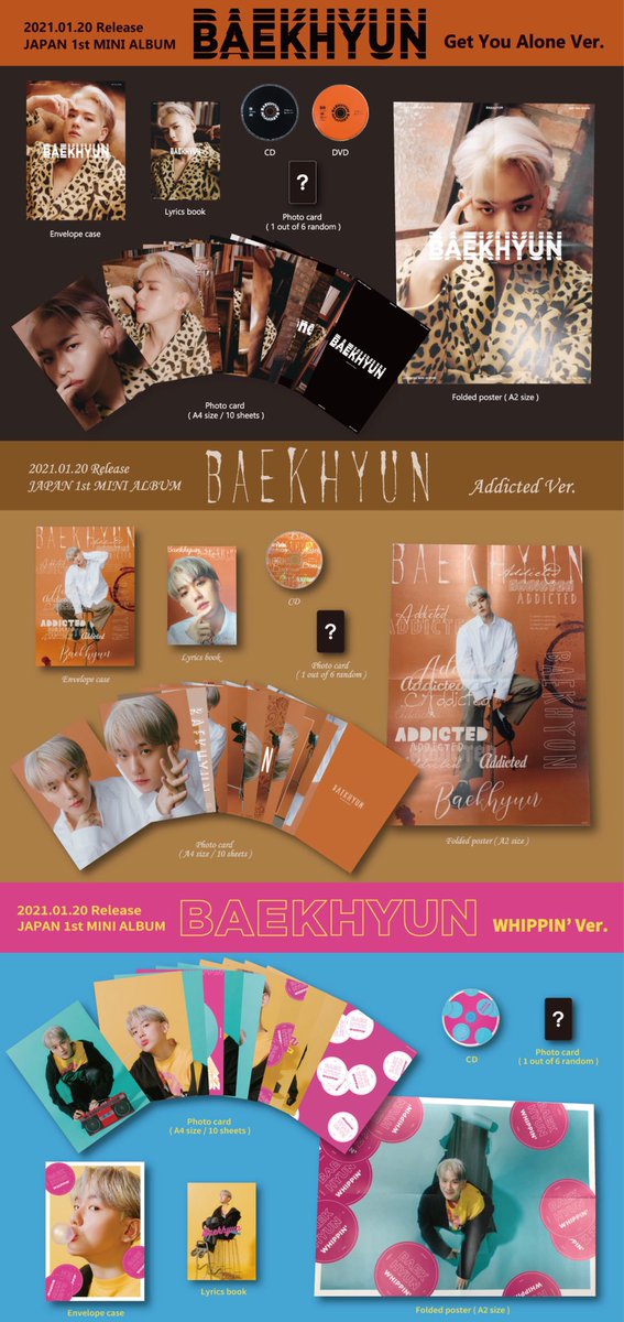 JAPAN 1st MINI ALBUM「BAEKHYUN」初回生産限定盤 商品イメージ公開💿✨  収録曲をイメージしたビジュアルの初回生産限定盤は #BAEKHYUN が盛りだくさん