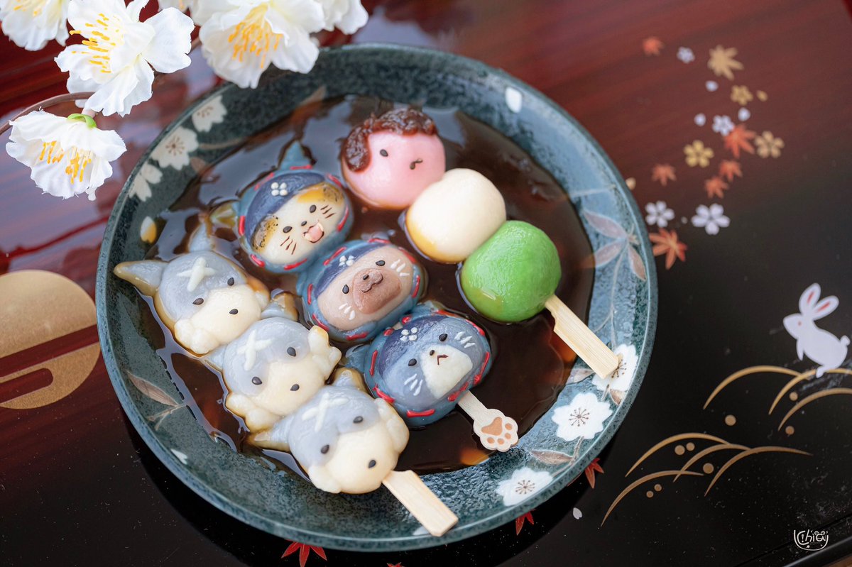 カムラの里名物·うさ団子でございます～🍡 出発前に一本はいかがでしょうか