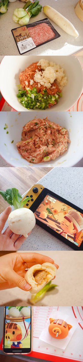 自分が今住んでいる街にカブが買えないため、その代わりに大根を使い、中身は豚肉と大根で作った