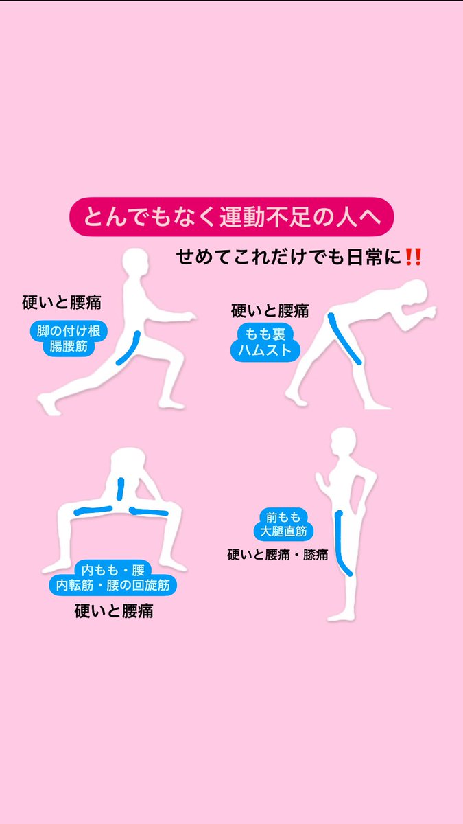 せめて脚の付け根、もも裏、内もも、前ももだけでもストレッチすること