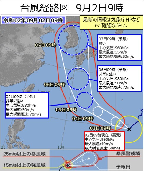 週末を迎える前までに台風への備えを完了しましょう