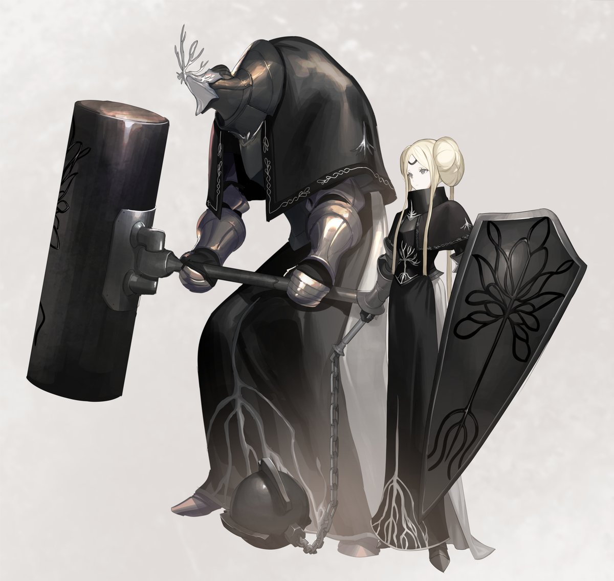 甲冑と麗人 #私の絵柄が性癖に刺さる人に届いてほしい 