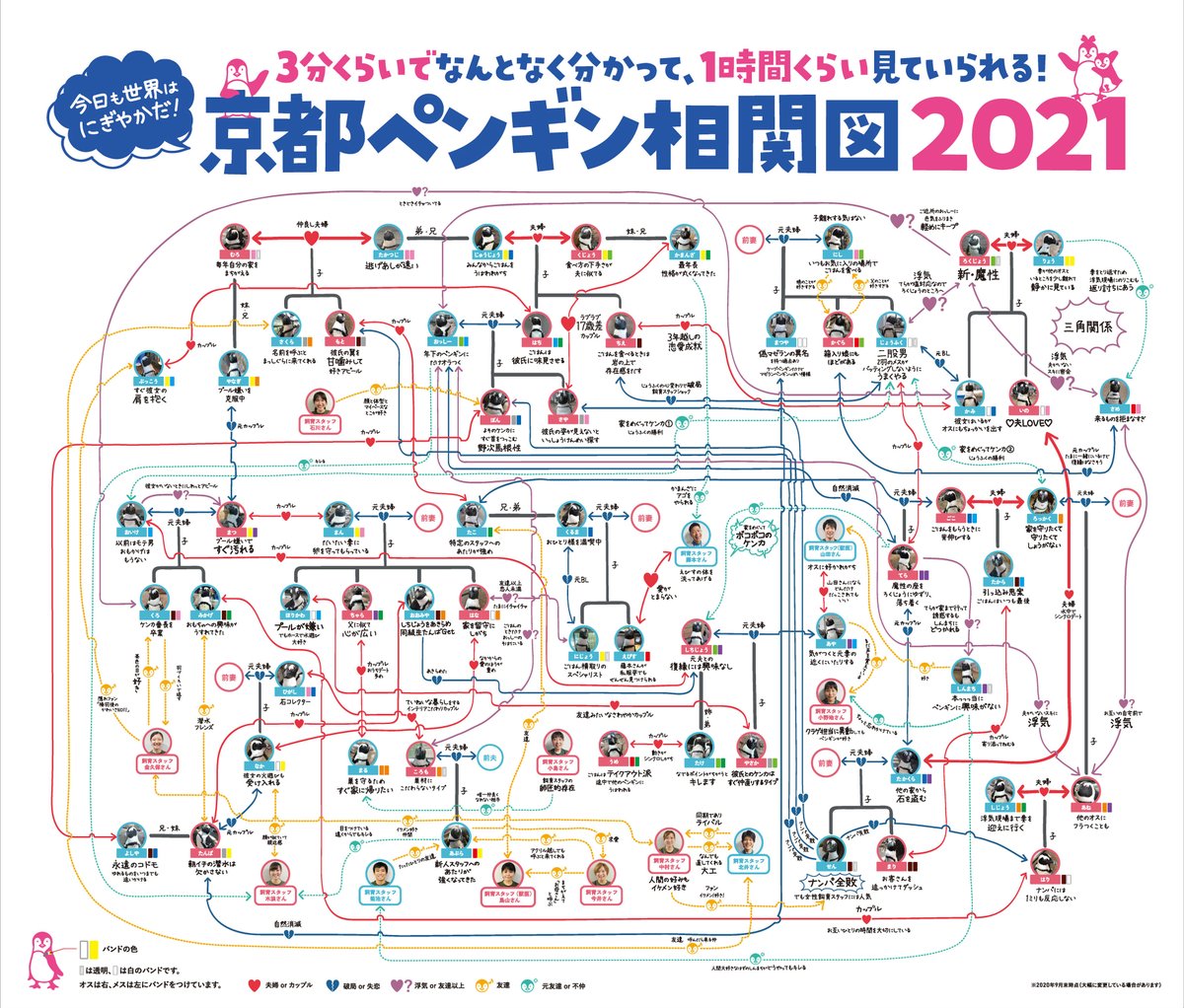 【 関係性が変わりました🌸 】 今年もペンギン相関図を更新しました