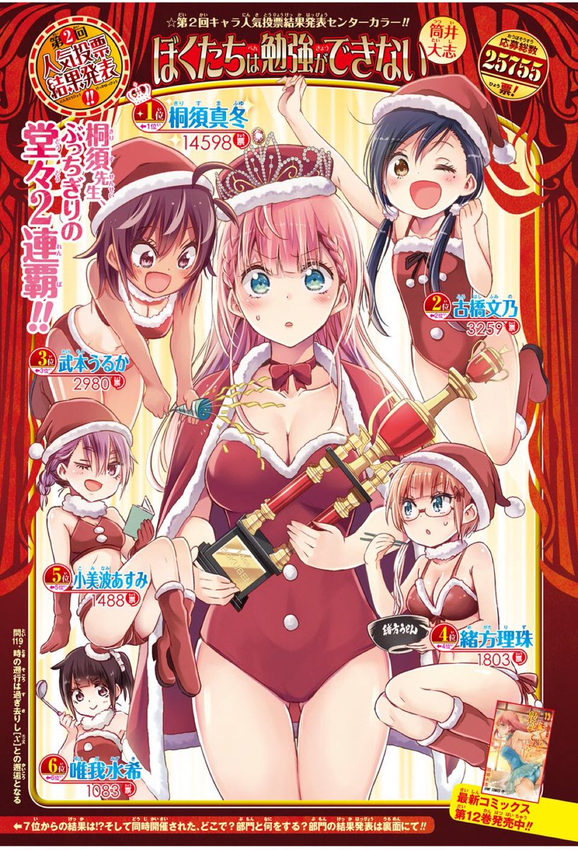 エッッッッッッッッッって一瞬興奮した後票数が他のヒロインの票を合計しても3259＋2980＋1803＋1488＋1083＝10613でまだ桐須先生の14598票の方が多いことに気づいて冷静になってしまったこの女教師強過ぎる…… 