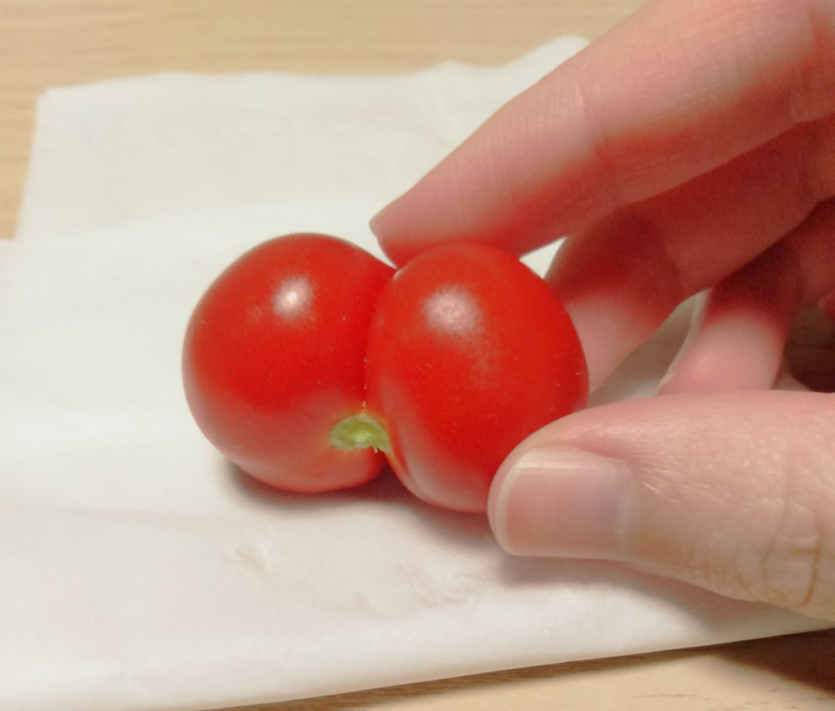 尻の穴までついてるトマトみて 