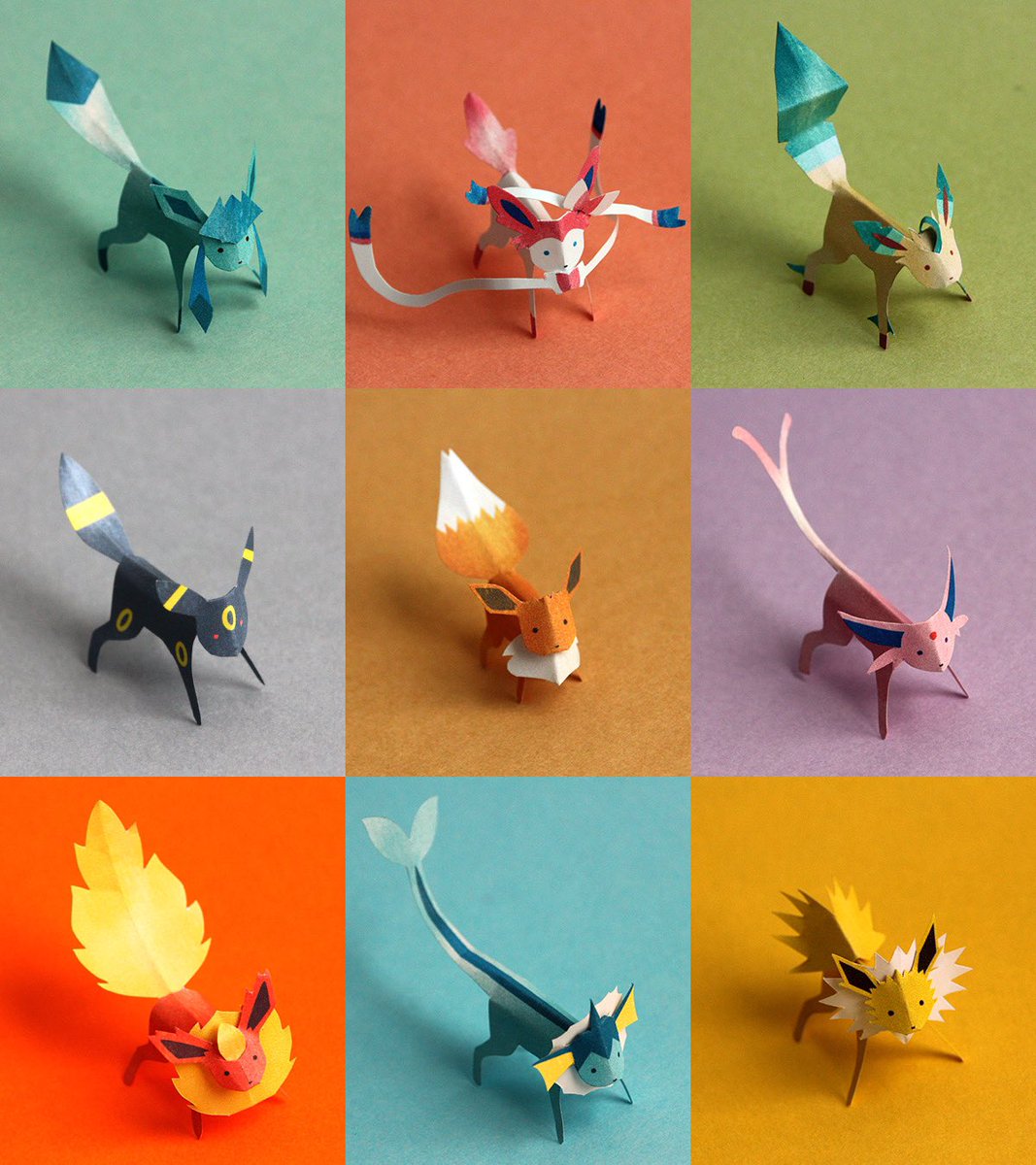 ハサミで切ると立体にできる、ブイズのポストカード作ってみました。 