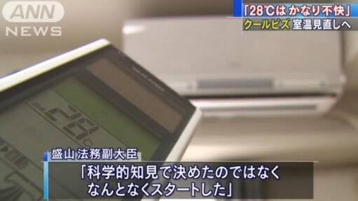 市役所のエアコンの設定温度を28℃から25℃に下げただけで 残業が14%減って、職員の8割強が「作業効率が上がった」と答えた というニュースが話題ですが ここで なぜ夏場のエアコンの設定温度が28℃とされるようになったのかを見てみましょう