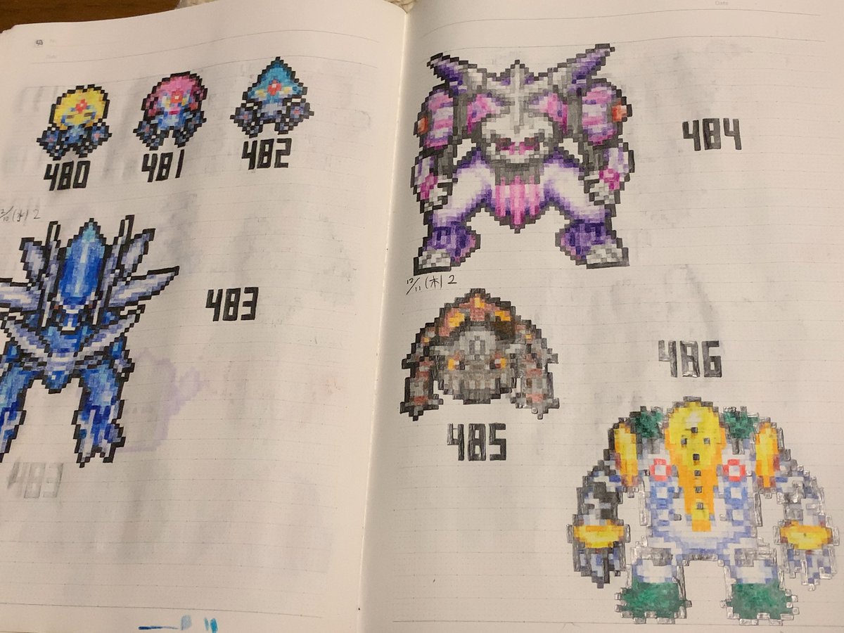 小6の時ポケダンの攻略本見てシンオウまで全匹描いてたの出てきた 