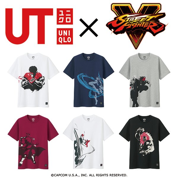 ユニクロのグラフィックTシャツブランド「UT」に「ストリートファイターII」と「ストリートファイターV」のコラボデザインが登場