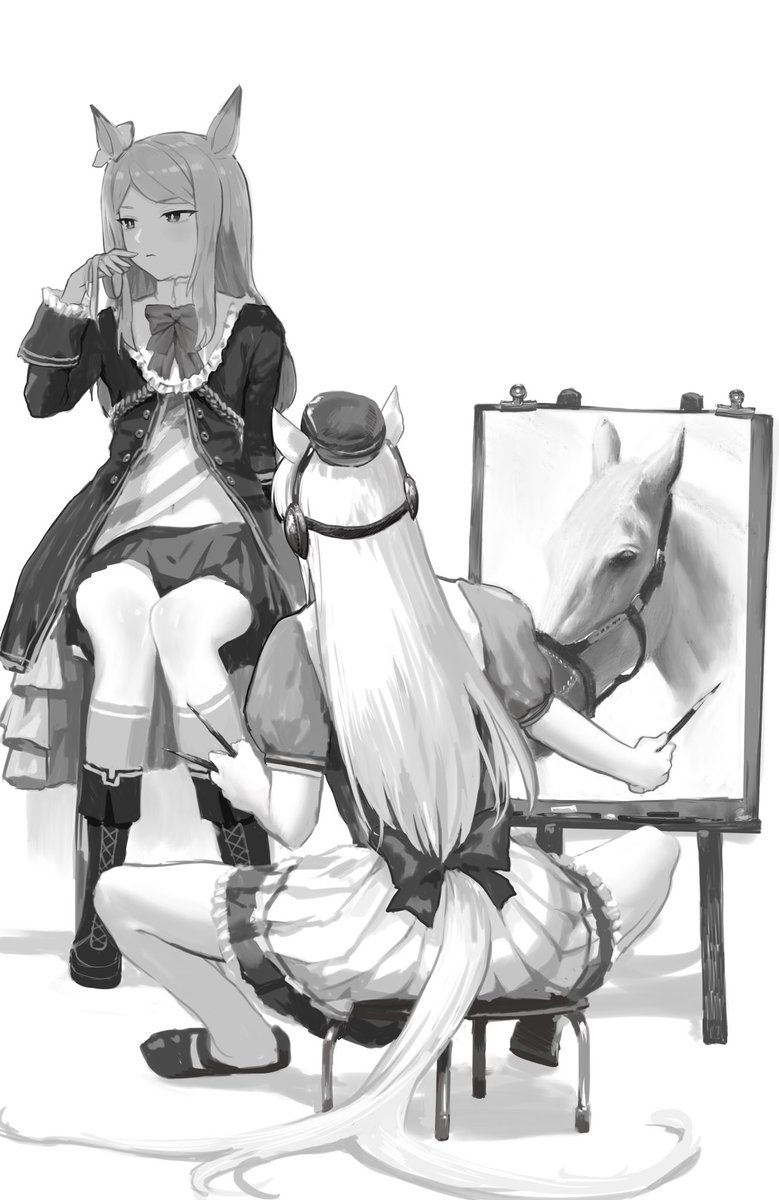 モデルデッサンをするゴールドシップ 