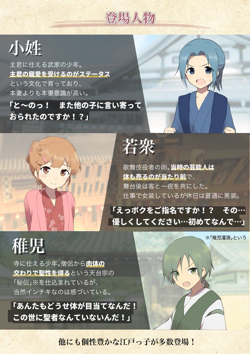 江戸時代の少年愛を題材にしたゲームを考えた 