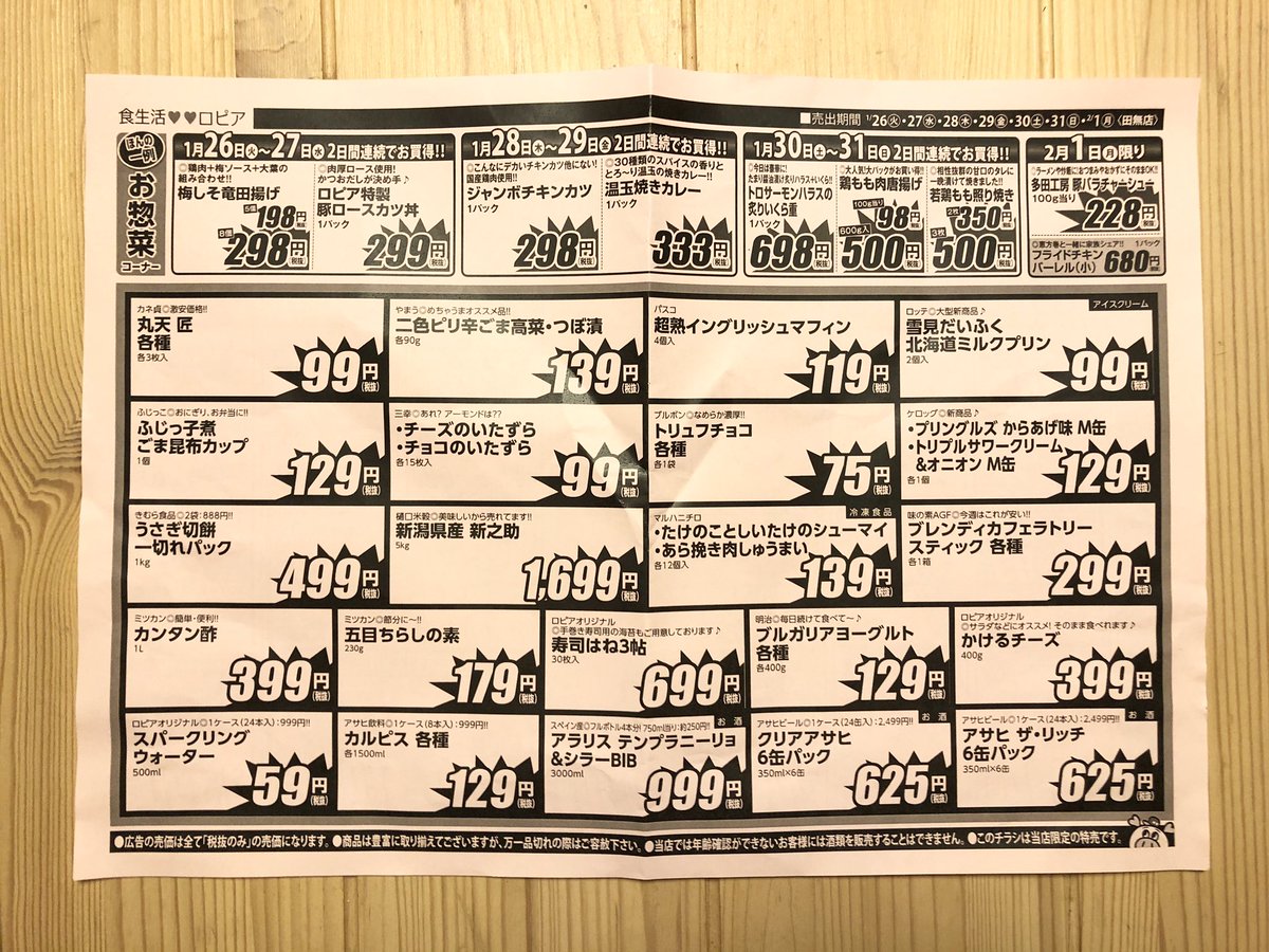 スーパーのチラシの余白が寂しかったので想像して描き出しておきました