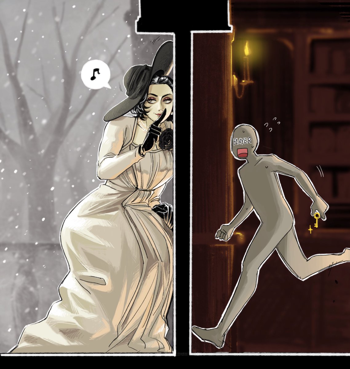 バイオ8の体験版の時期に描くだけ描いて忘れてた絵