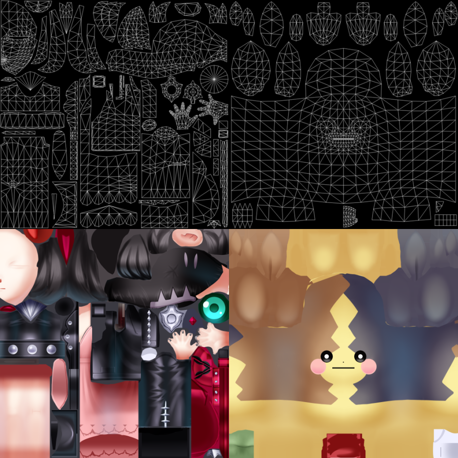 ローポリ　マリィとモルペコ　完成しました ポリゴン数△5000+△1458 #Pokemon #ポケモン 