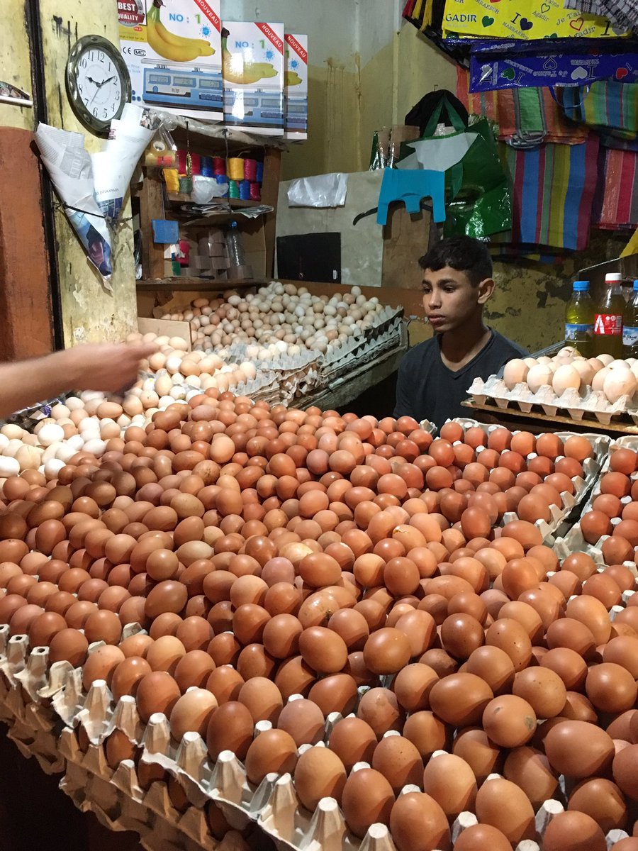 モロッコで見かけた卵に囲まれすぎて精気を失った人でも見て落ち着くか