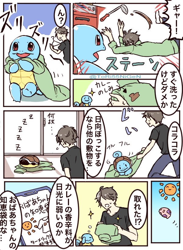 #ポケモンと生活 おばあちゃんの知恵袋なゼニガメと初めて一人暮らしする人 