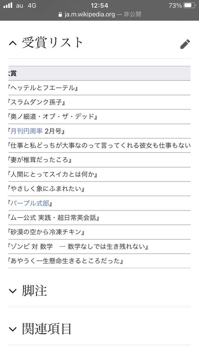 Wikipediaの日本タイトルだけ大賞のページ好き 