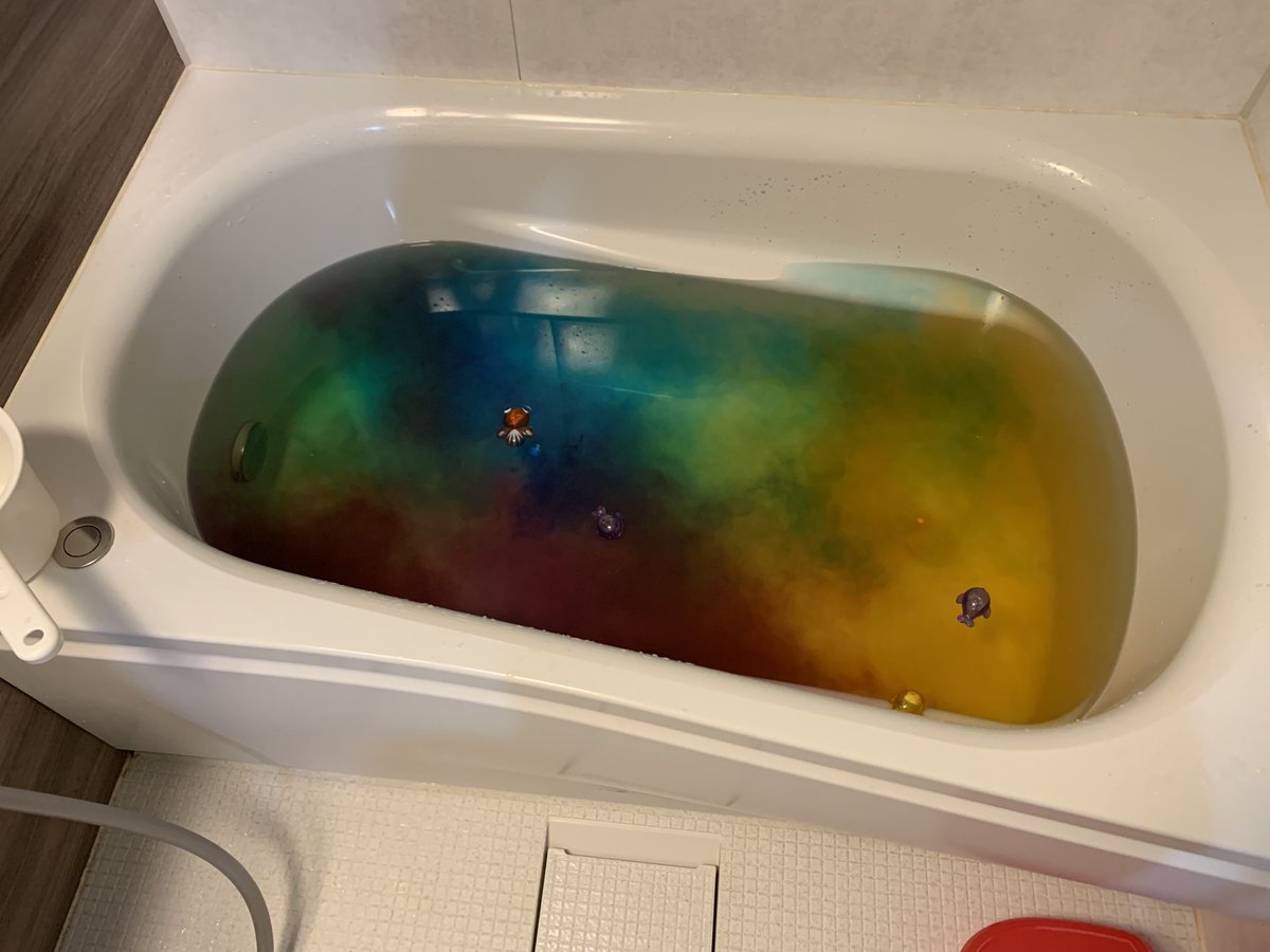 5歳娘ちゃんが入れた入浴剤のせいで、とんでもないことになっとるわ… 