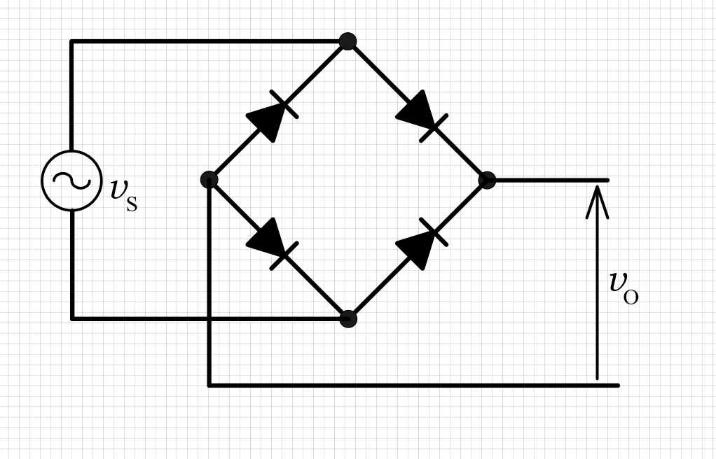 ← 電子回路系のひとが書くダイオードブリッジ  → 電気回路系のひとが書くダイオードブリッジ  割とこれだけでその人がどっちの畑出身か分かるから凄い  著者の判別に便利だぞお 嘘だと思うならIEEEの論文比べてミソ  電子育ちの電気出身はつぶやきます 
