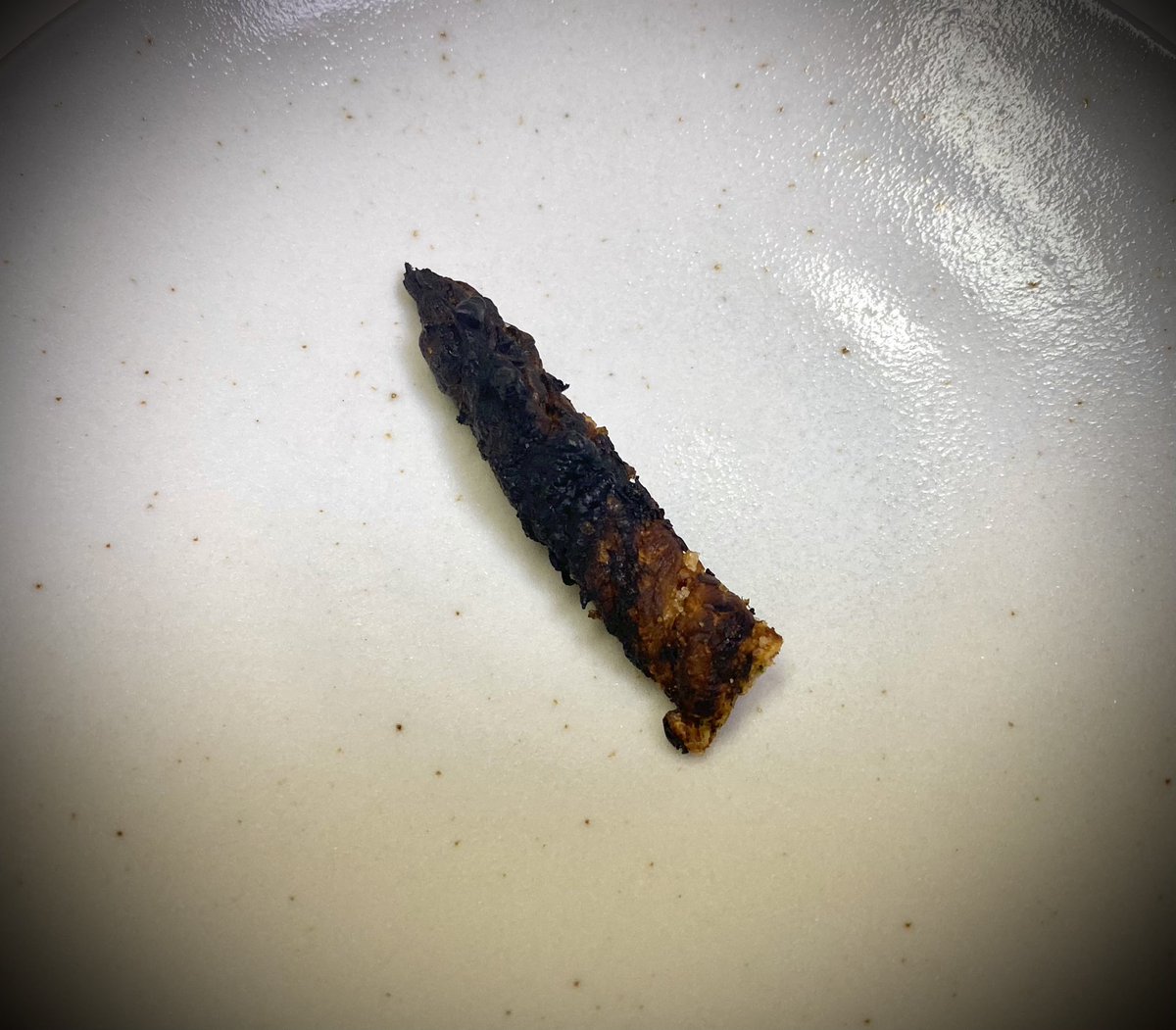 アスパラに豚バラ巻いたやつ焦がしたら特級呪物になった 