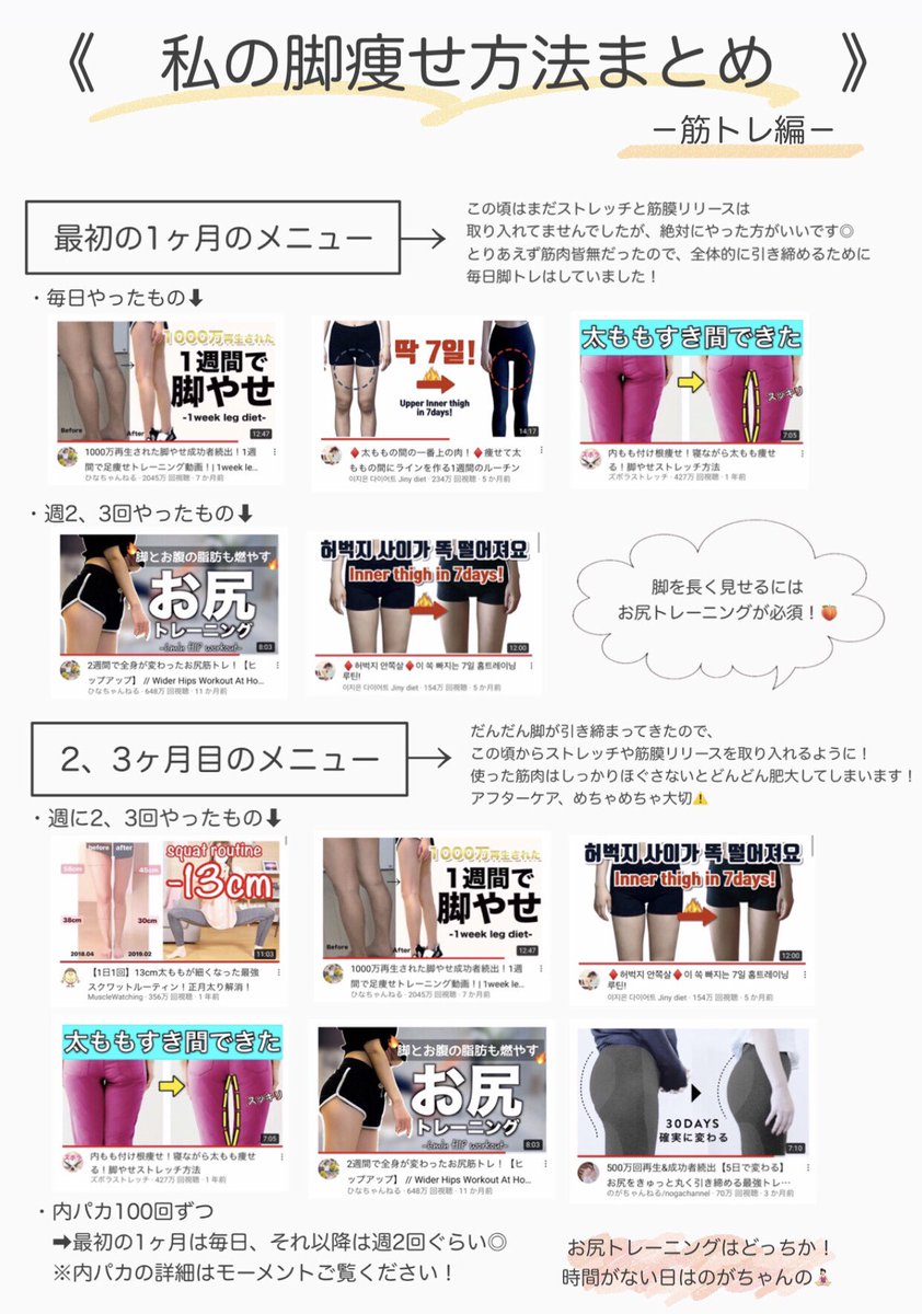 私の脚痩せ方法の全てです🏃🏻‍♂️筋トレだけじゃ細くてしなやかな脚はならないし、有酸素だけでもメリハリのある脚にはなりません⚠️アフターケアもすごく大切なので、総合的なバランスが大切🧚🏼‍♀️すぐに効果は出ないかもしれないけど、毎日の積み重ねは必ず数ヶ月後の身体に表れます🧘🏻‍♀️一緒に頑張りましょう😾🔥 