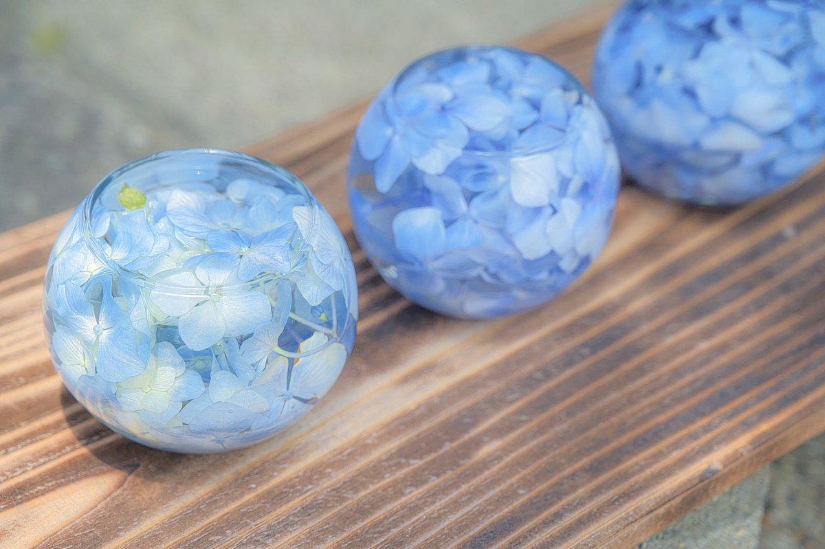 夏のコスモスと紫陽花の花手水鉢が可愛いすぎました。 