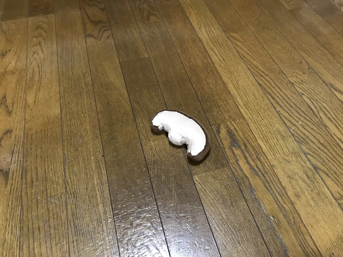 頑張って作ったしいたけのぬいぐるみを見てほしい 