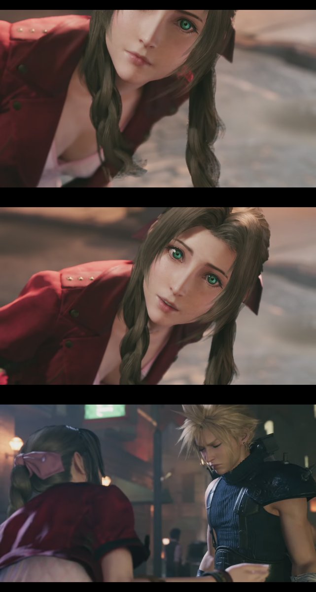 クラウドがエアリスの胸を薄目で見ているように見えて仕方ない