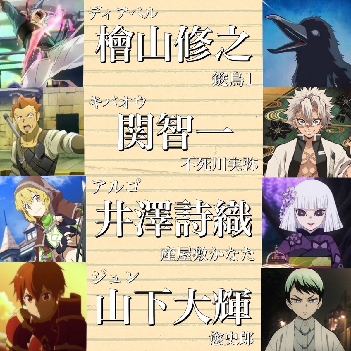 SAOと鬼滅の刃の声優が似てると聞いたのでまとめてみた 同じ人とは思えないものがちらほら… 