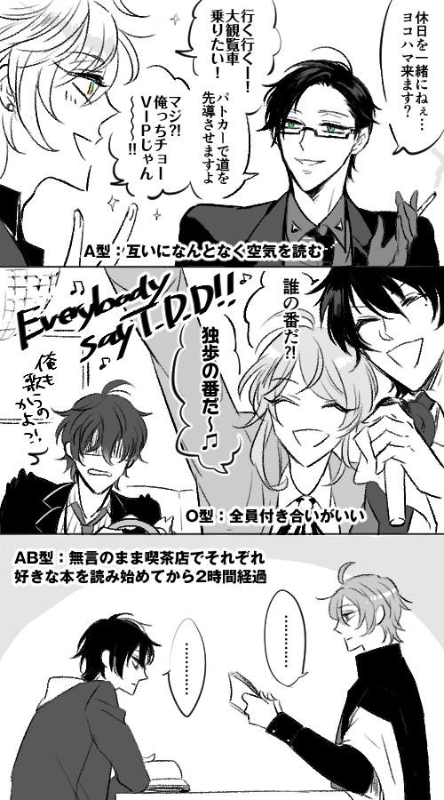 ヒプマイ、B型多すぎ問題 